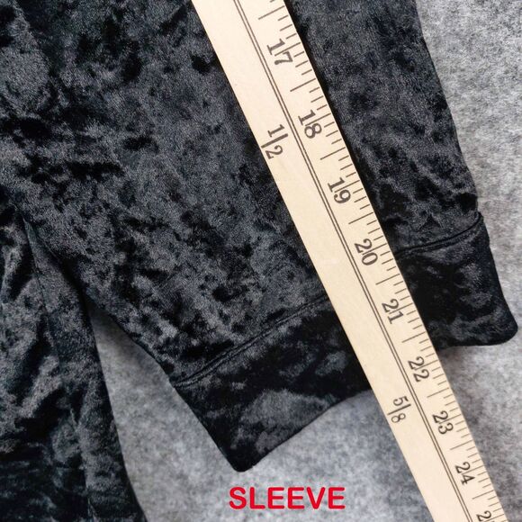 Origami by Vivien XXL Black Crushed Velvet Duster Jacket Coat Shacket Goth Chic - Picture 6 of 9